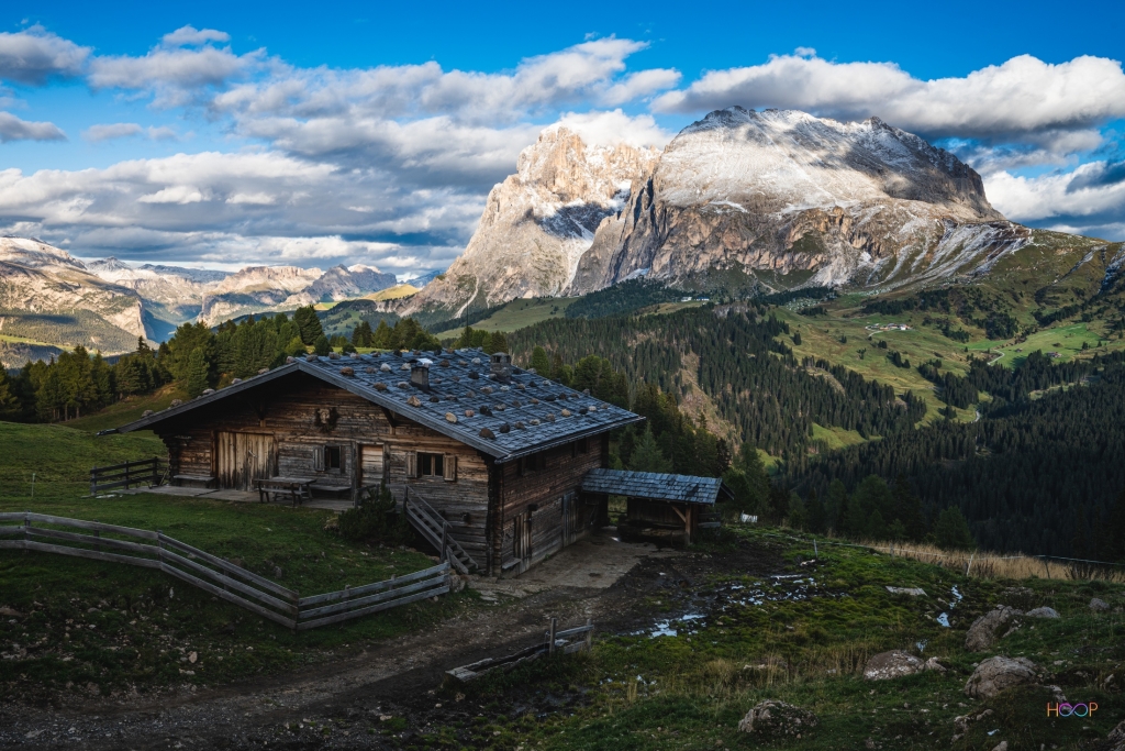 Mountain shelter in Dolomites.